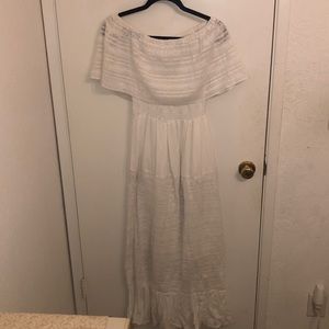 White off the shoulder maxi dress